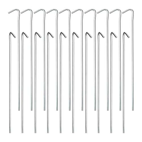 Relaxdays Set of 20 Steel Pegs, Camping Stakes, Tent, Barbs, Ground Anchor, Silver, 22 cm - £4.40 @ Amazon