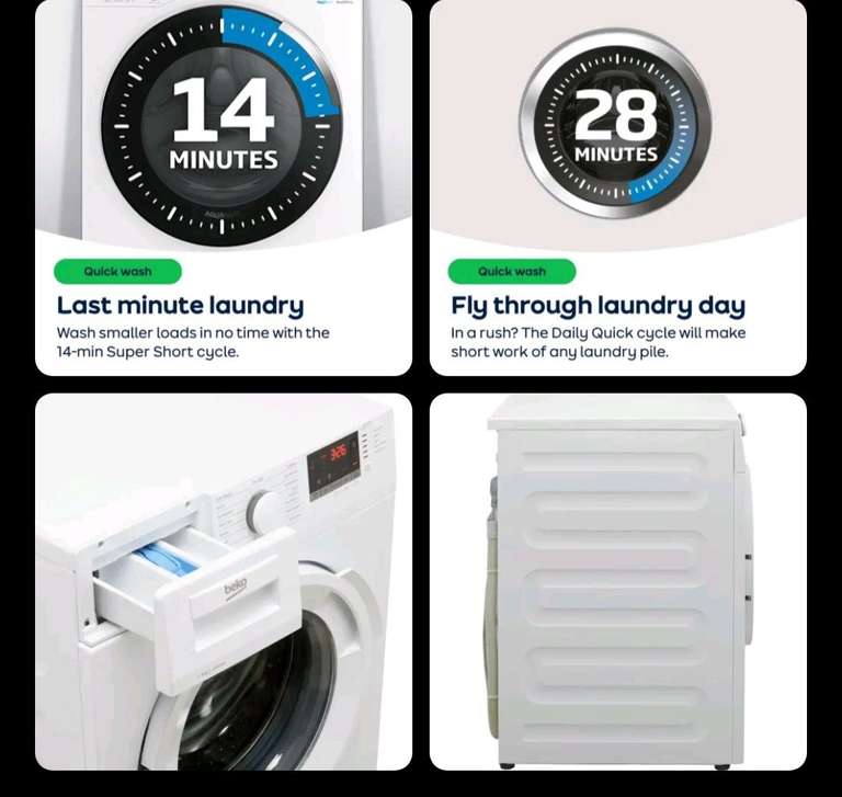 Beko WTL92151W 9Kg Washing Machine 1200 RPM A+++ Rated B £249 with code (UK Mainland) @ AO / eBay