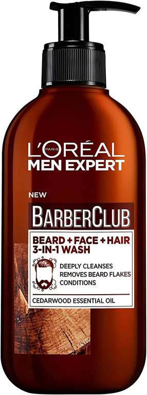 L'Oreal Men Expert Barber Club 3-in-1 Beard, Hair & Face Wash, 200ml - £4.10 or £3.90 with sub and save @ Amazon