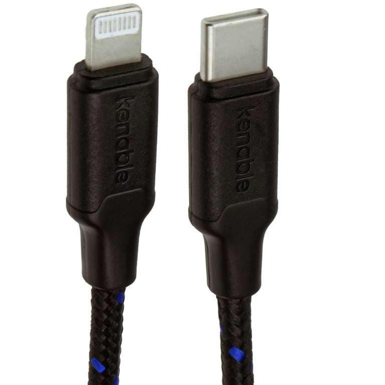 BRAIDED 20AWG USB PD Type C To 8 Pin Lightning FAST CHARGE Charging Cable 1m - with code stack £3.38 Delivered @ Kenable
