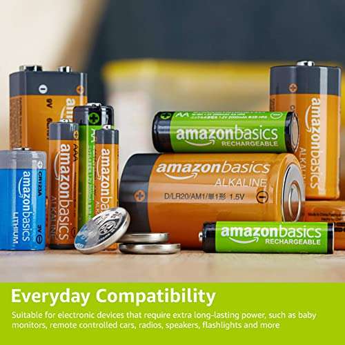 Amazon Basics C Cell Rechargeable Batteries 1.2V (5000mAh NiMh) - Pack of 4 - £8.84 / £7.91 with S&S