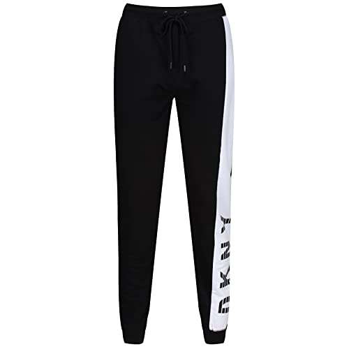 DKNY Men's Lounge Pants, Designer Loungewear with Drawstring Waist, Side Stripe Jogger S/M/L– Black Sleepwear- £12 @ Amazon