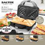 Salter EK2143 3-in-1 Snack Maker - Deep Fill Waffle Iron, Sandwich Panini Press & Toastie Maker, Interchangeable Non-Stick Plates, 900W