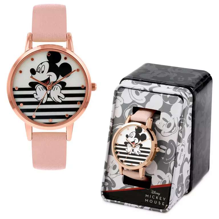 Disney Mickey Mouse Ladies Pink Leather Strap Watch £9.99 Using Click & Collect @ Argos