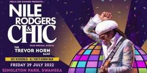 2 free tickets to Nile Rogers + Chic or Anne-Marie or Paul Weller on either 29/30/31 July - Orchard Live, Swansea @Blue Light Tickets