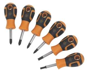 Magnusson 6 Piece Mixed Stubby Screwdriver Set - Free Click & Collect