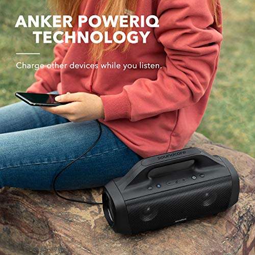 Soundcore Anker Motion Boom: Portable Bluetooth Speaker, Titanium Drivers, B IPX7 Waterproof, 24H Sold by AnkerDirect UK FBA