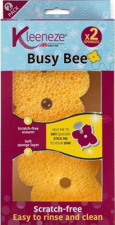 Kleeneze Busy Bee Sponges (Stick to Sink) 2 Pack - Free C&C