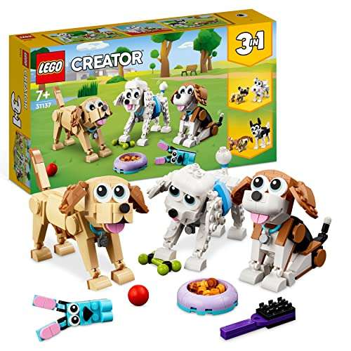 LEGO 31137 Creator 3 in 1 Adorable Dogs Set with Dachshund, Pug, Poodle Figures and More Breeds