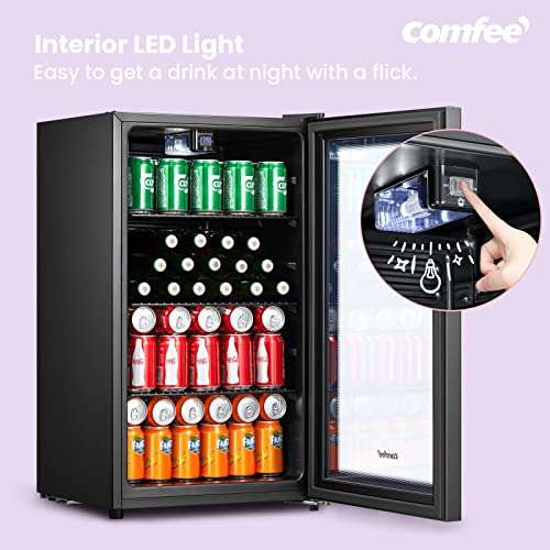 COMFEE' RCZ96BG1(E) Under Counter Beer Fridge, 93L Drinks Fridge, LED Light, Removable Shelves - £179.99 Prime Exclusive @ Amazon