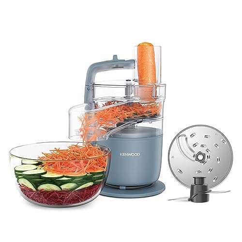 Kenwood MultiPro Go FDP22.130GY Food Processor, 1.3L, 650 Watts for Chopping, Slicing, Grating, Pureeing and Kneading Dough