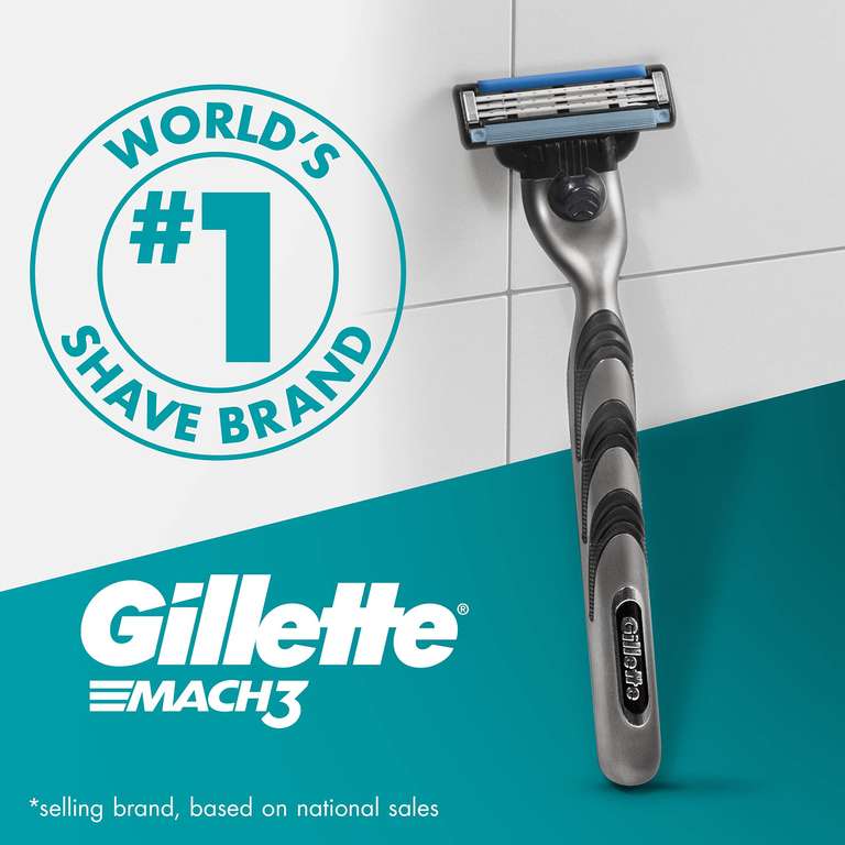 Gillette Mach3 Men's Razor + 12 Razor Blade Refills, 3 Blades for a Smooth Shave, Fits All Mach3 Handles - £16.15 on S&S
