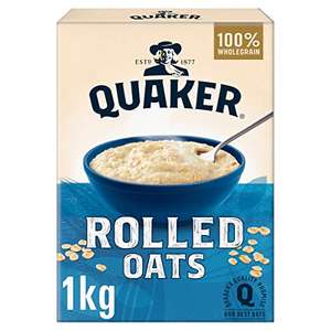 Quaker Rolled Oats, 1kg, £2.30 each or 2 for £4 (As low as £3.31 for x2 with subscribe and save) @ Amazon
