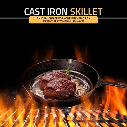 KICHLY Pre-Seasoned Cast Iron Skillet - Frying Pan - Safe Grill Cookware 20 cm £10.13 Dispatches from Amazon Sold by Utopia Deals Europe