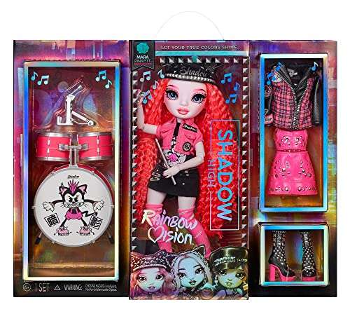 Neon Pink Fashion Doll, Mix & Match Designer Outfits and Rock Band Accessories Playset £24.06 at Amazon