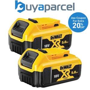Dewalt DCB184 5.0ah 18v XR Lithium Ion Li-Ion Battery Twin Pack - LED Indicator - w/Code, Sold By buyaparcel-store