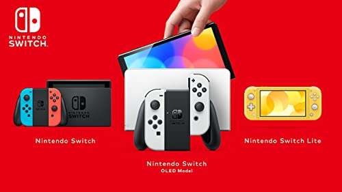 Nintendo Switch (OLED Model) - Neon Blue/Neon Red & White Model