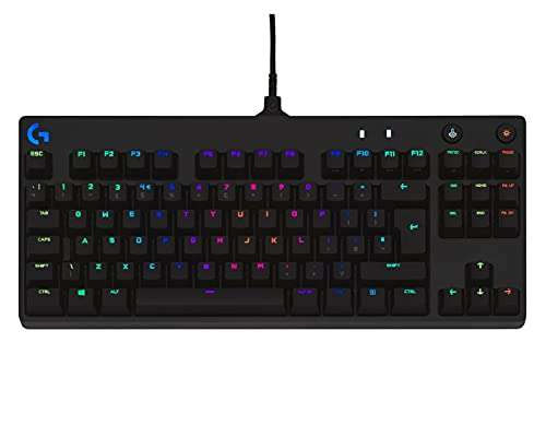 Logitech G PRO TKL Mechanical Gaming Keyboard, GX Blue Clicky Key Switches, LIGHTSYNC RGB