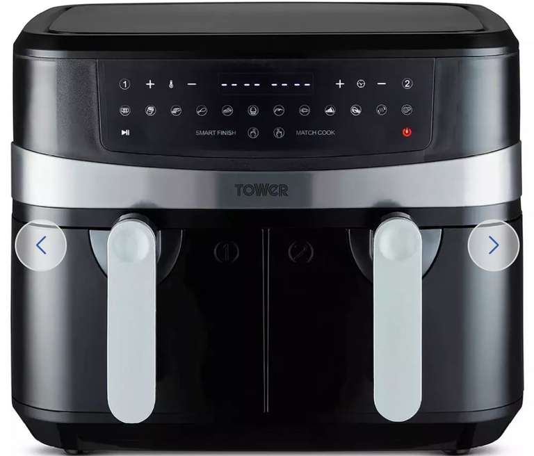 Tower 9L Dual Basket Vortx Air Fryer - Black now £100 + 3 Year Guarantee + Free Collection @ Argos