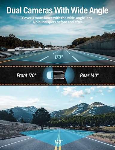 Dash Cam Front and Rear Camera FHD 1080P with Night Vision SD Card Included, 3 Inch IPS Screen - with voucher Sold by IIWEY GLOBAL FBA