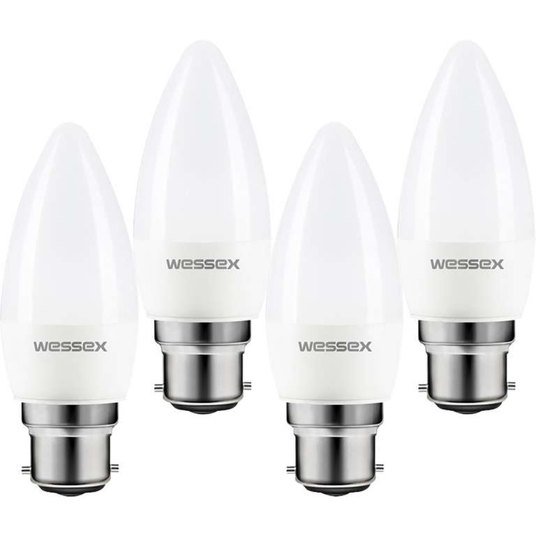 Wessex LED Frosted Dimmable Candle Bulb Lamp 4.2W BC 470lm - Free C&C
