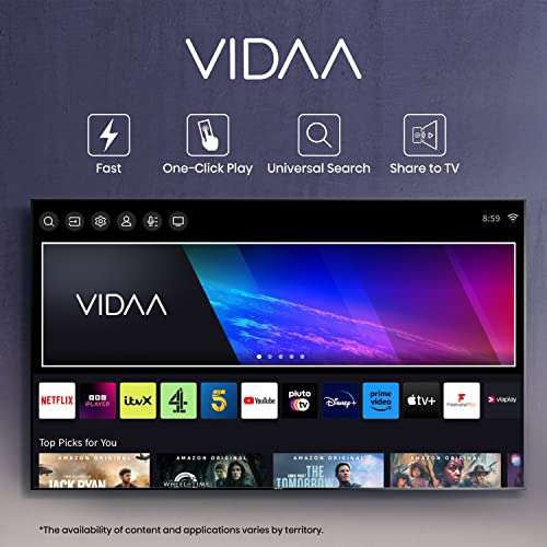 Hisense 40 Inch FHD VIDAA Smart TV 40A4KTUK - Natural Enhancer, HDMI, Freeview Play, Netflix and Disney+ (2023 New Model)