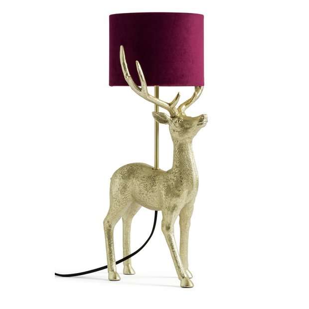 Habitat Manor House Stag Table Lamp - Wine & Gold £13.50 free click & collect @ Argos