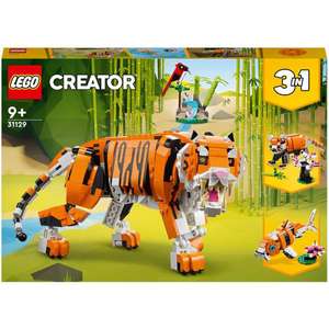 LEGO Creator: 3 in 1 Majestic Tiger Animal Building Toy (31129) - £26.98 delivered @ Zavvi