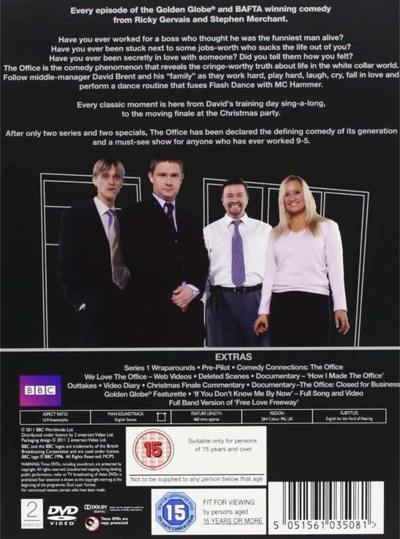 The Office 10th Anniversary Edition: Complete Series 1 & 2 and the  Christmas Specials DVD (Used) £1 free click and collect @ CeX | hotukdeals