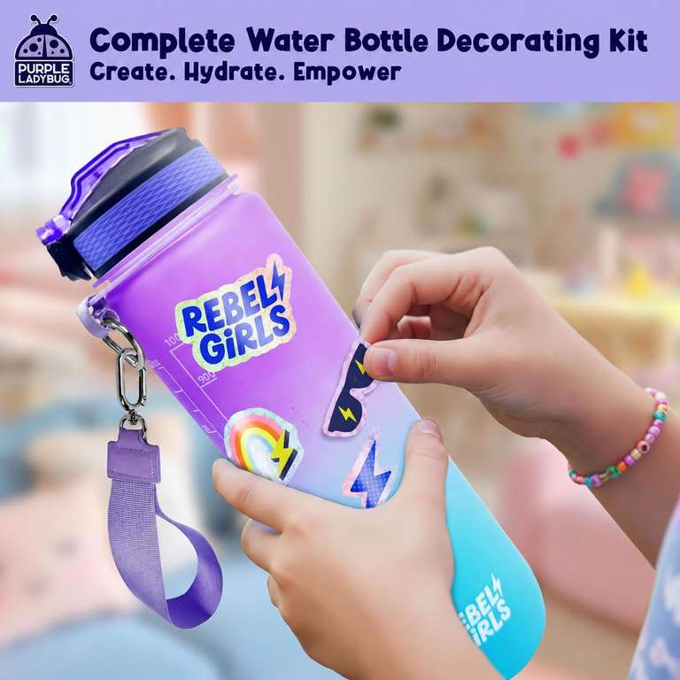 Rebel Girls Decorate Your Own Water Bottles Girl Craft Kit with ...