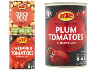 Mix & Match Any 5 for £1.50 cans of KTC Chick Peas / Chopped Tomatoes / Plum Tomatoes / Red Kidney Beans £1.50 @ Asda