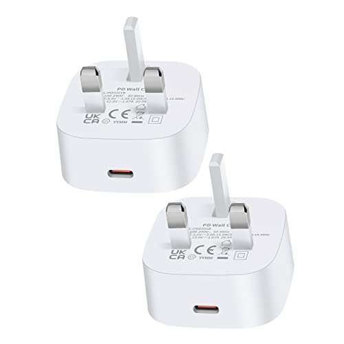 Nestling 2-Pack 20W USB C Fast PD Charger Plug - £8.29 with Voucher - Sold by DERIKEE LIMITED / Fulfilled By Amazon
