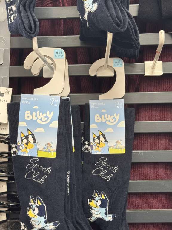 Bluey Cotton Rich Sports Club Socks for £1.00 at Tesco Norwich ...