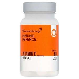 Superdrug Vitamin C 500mg Chewable Tablets X 60 : 25p Each Or 3 For 50p + Free Click & Collect (Stock at Selected locations) @ Superdrug