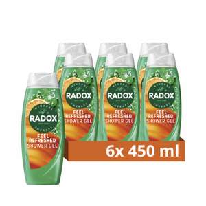Large Radox Mineral Therapy Feel Refreshed Shower Gel/Feel Awake 2-in-1 Body Wash & Shampoo 6x450ml (£8.89/£7.96 on S&S) + 5% off 1st S&S