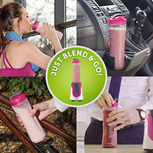 Breville Blend Active Personal Blender & Smoothie Maker with 2 Portable Blending Bottles (600ml), 300W, Pink [VBL134] - £15.29 @ Amazon