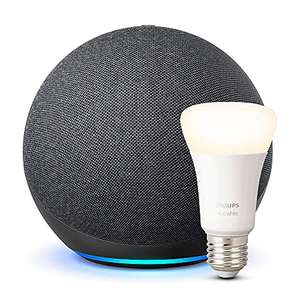 Echo (4th generation) with premium sound + Philips Hue White Smart Bulb - £59.99 @ Amazon