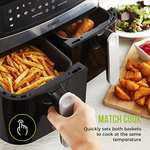 Tower T17088 Vortx 9L Duo Basket Air Fryer with Smart Finish (in Black)