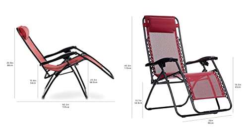 Amazon Basics Zero Gravity Chair, Burgundy £34.99 @ Amazon