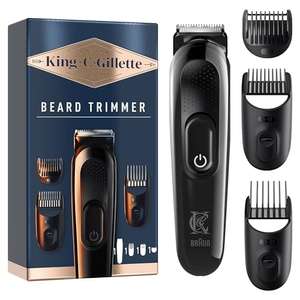 King C. Gillette Cordless Beard Trimmer Kit for Men, with Lifetime Sharp Blades, Includes 3 Interchangeable Hair Clipper Combs