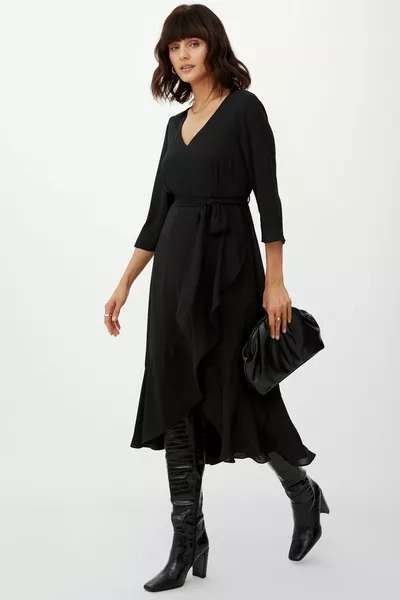 Principles Dipped Frill Hem Belted Midi 