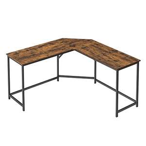 VASAGLE L-Shaped Desk Desk in Rustic Brown and Ink Black LWD73X , 149 x 149 x 76 cm - sold & supplied by SONGMICS HOME UK