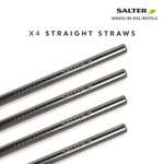 Salter 302 SSXR Eco Reusable Metal Drinking Straws 8pk with Sisal Fibre Cleaning Brush & Drawstring Bag - Dispatches from homeofbrands FBA