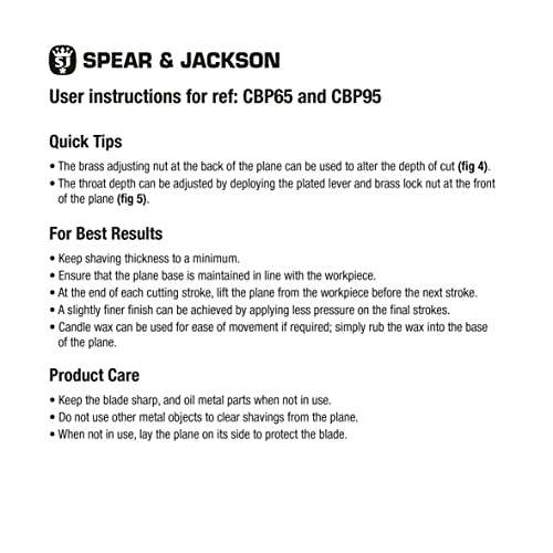 Spear & Jackson CBP65 Block Plane, Beige, Black, 6 1/2 Inch - £16 @ Amazon
