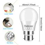 Tailcas Bayonet Light Bulb, 5W 6000K Cool White (Equivalent to 40W /50W), B22 (G45) Led Bulbs, Non-dimmable, 6pack sold by TINGTINGWELL TECH