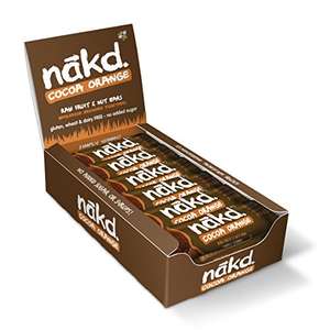 Nakd Cocoa Orange Natural Snack Bars - Vegan Bars - Healthy Snack - Gluten Free Bars 35 g (Pack of 18) £6.66 @ Amazon