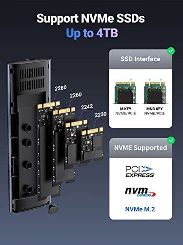 UGREEN M.2 NVMe SSD Enclosure, USB 3.2 Gen 2 10Gbps NVMe External Enclosure £18.53 @ Amazon/UGREEN Group Ltd