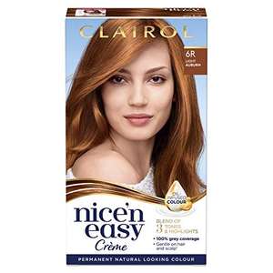 Clairol Nice'n Easy Crème 6R Light Auburn Permanent Hair Dye £1.50 at Amazon