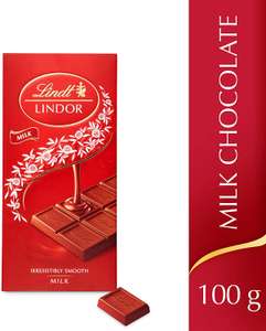 Lindt Lindor Milk Chocolate Bar 100g £1.19 (£1.13 with Subscribe and Save) @ Amazon