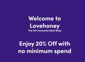 20% off with No Minimum Spend with unique code includes Up to 60% Sale items Delivery £3.99 Free on £40 spend @ LoveHoney